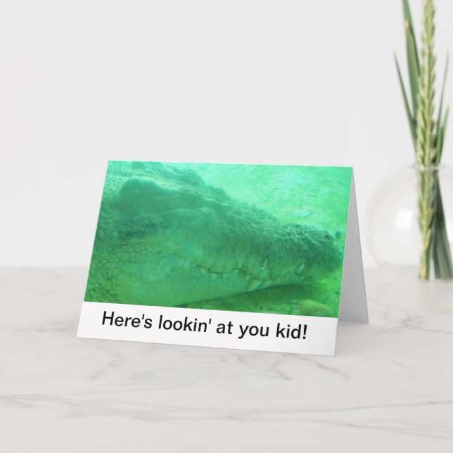 Carte Tête d'alligator vert sur un fond blanc (Devant)