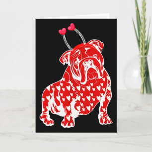 Carte Tête de bouledogue à motif à carreaux en forme de