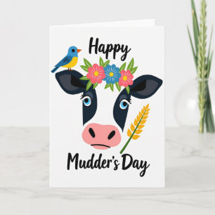 Carte Tête de Bovine Florale