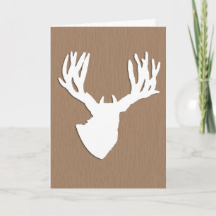 Carte Tête de cerf Silhouette pour chasseur Anniversaire