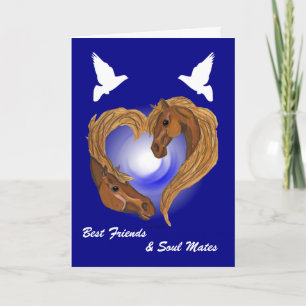 Carte Tête de cheval jointe par âme de coeur