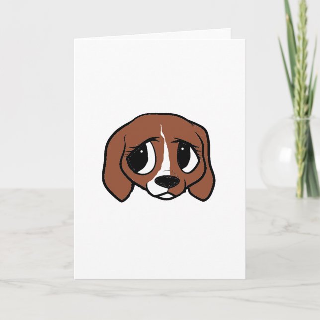 Carte Tête de dessin beagle (Devant)