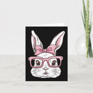 Carte Tête De Lapin Avec Sungles Rose Cravate De Bow Jou