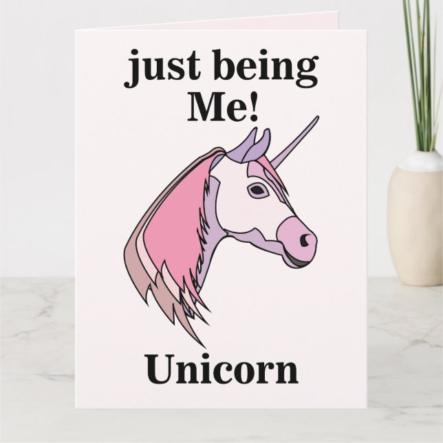 Carte Tête de licorne rose violet (Devant)