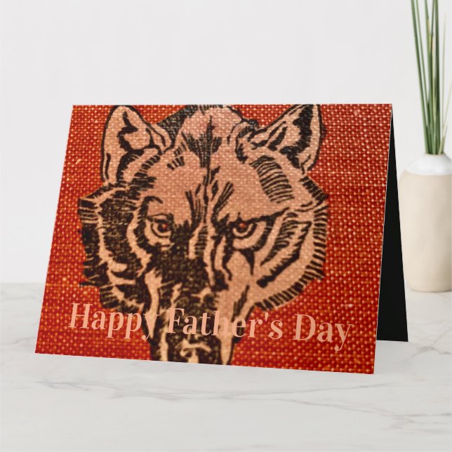 Carte Tête de loup sur fond rouge (Devant)