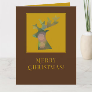 Carte Tête de rennes de Noël customisée Bronze profond