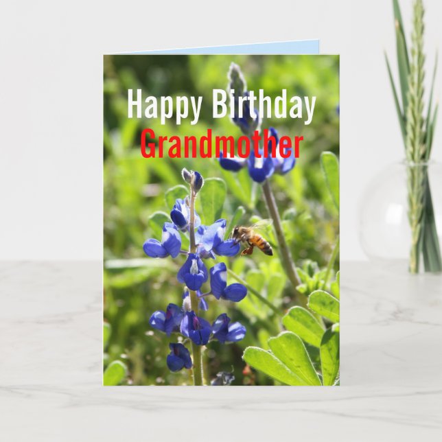 Carte Texas Bluebonnet Grand-mère Joyeux anniversaire (Devant)