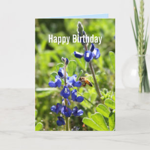 Carte Texas Bluebonnet Joyeux anniversaire