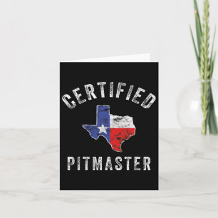 Carte Texas Fumé Viande Barbecue Pitmaster Grilling Retr