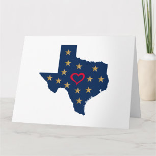 Carte Texas Love and Shining Stars in the Lone Star Stat