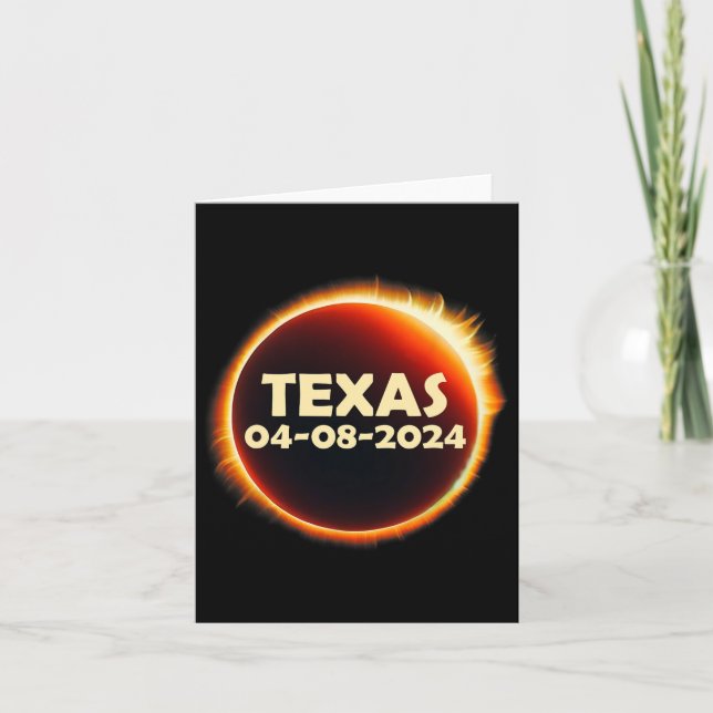 Carte Texas Solar Eclipse 2024 Avril 8 Totalité Texas (Devant)