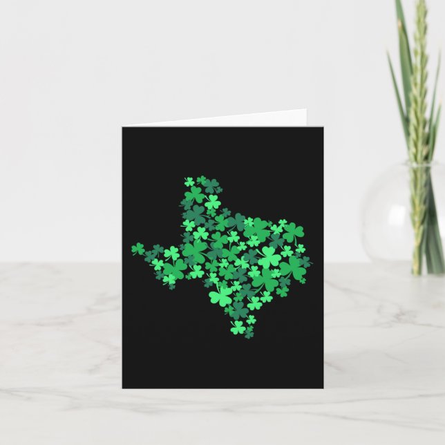 Carte Texas State Trèfle Lucky Texan Saint Patrick Jour  (Devant)