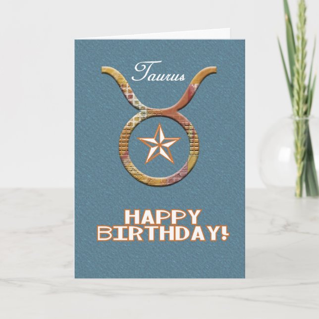 Carte Texas Taurus Anniversaire du zodiaque/astrologie (Devant)