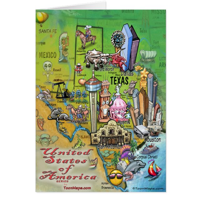 Carte Texas USA (Devant)