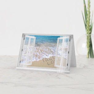 Carte Texte Amour Véritable sur la plage