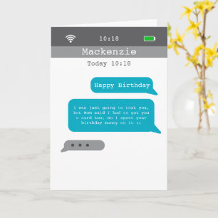 Carte Texte amusant Humour d'anniversaire