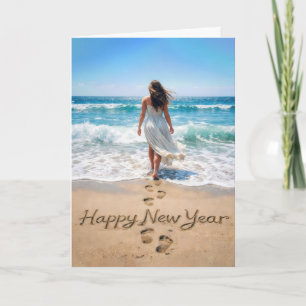 Carte Texte Bonne Année avec Beachwalker