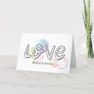 Carte Texte d'amour mariage avec bulles