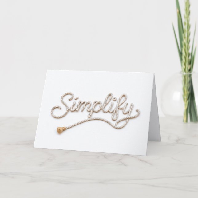 Carte Texte de corde simplifier l'anniversaire (Devant)
