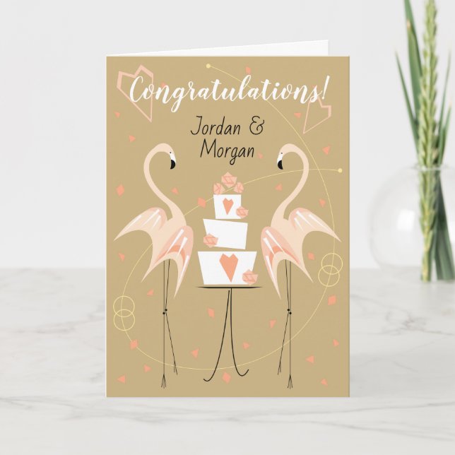 Carte Texte de félicitations de mariage aux noms de flam (Devant)