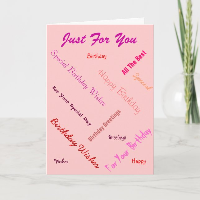 Carte texte design anniversaire salutations sur arrière  (Devant)