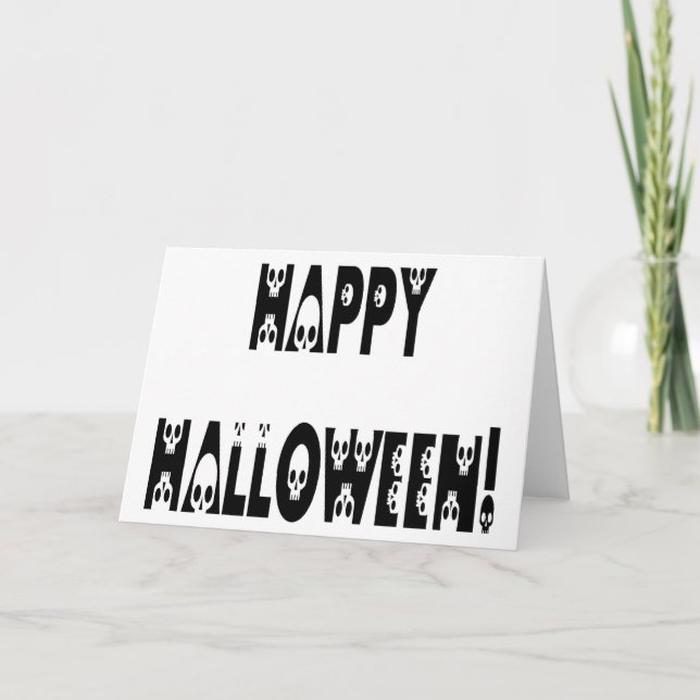 Carte Texte Halloween squelettique (Devant)