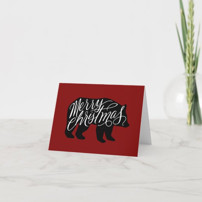 Carte Texte Joyeux Noël en design d'ours (Devant)