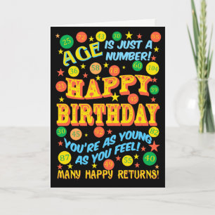 Carte Texte lumineux pour un anniversaire pour tout âge 