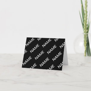Carte Texte personnalisable Moderne gras Noir & Blanc