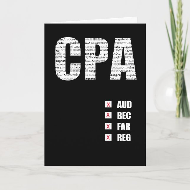 Carte Texte personnalisé du test de réussite CPA (Devant)