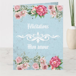 Carte Texte personnalisé Félicitations mon amour Rustiqu