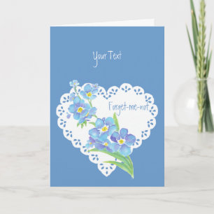 Carte Texte personnalisé Forget-me-not floral bleu flora