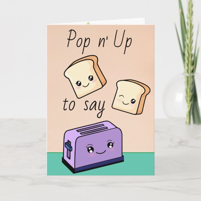 Carte Texte Personnalisé / Kawaii Nourriture Toast migno (Devant)