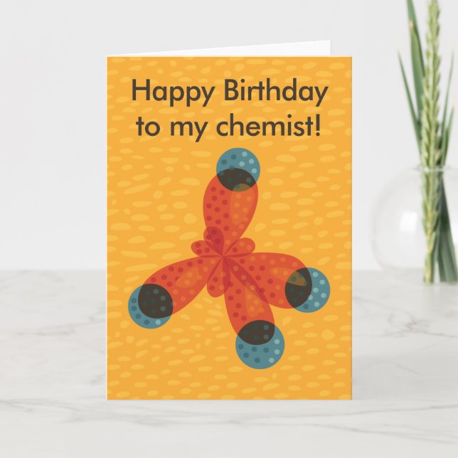 Carte Texte Personnalisé Méthane Molecule Chimiste Anniv (Devant)