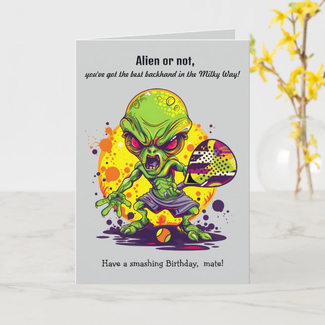 Carte Texte personnalisé, point de correspondance Padel  (Fleur jaune)