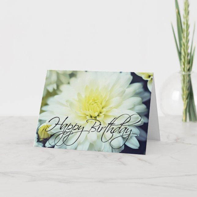 Carte Texturé Chrysanthemum Joyable Anniversaire (Devant)