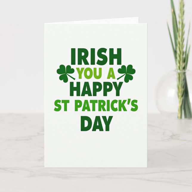 Carte texture jour de l'Irlande émeraude pailletée (Devant)