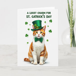 Carte Texture Pailletée Chat Chanceux