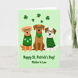 Carte texture pailletée Chiens Trèfle