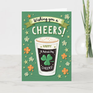 Carte texture pailletée Saint-Patrick Cheers