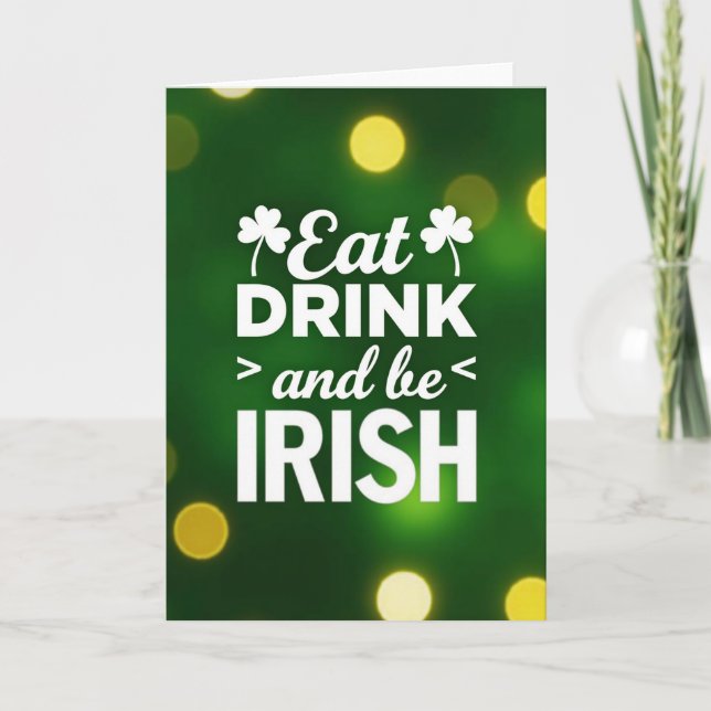 Carte texturée avec paillettes pour la joie irland (Devant)