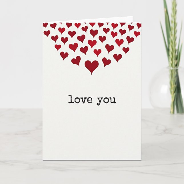 Carte texturée Love You Heart Cascade (Devant)