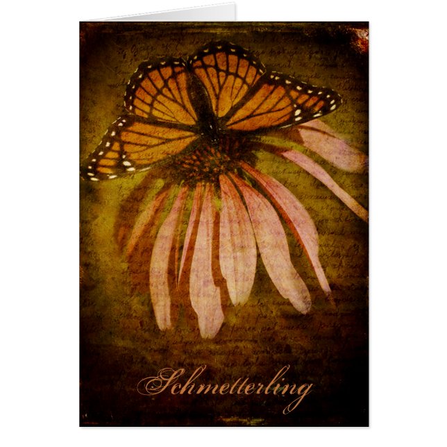 Carte texturisée de "Schmetterling" de papillon (Devant)