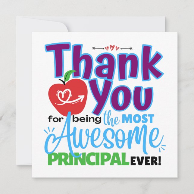 Carte Thank You Awesome Principal Appreciation (Devant)