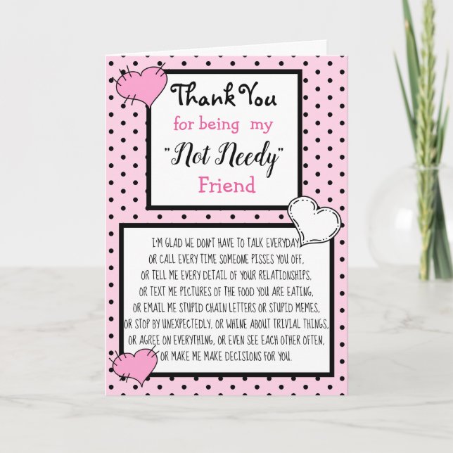 Carte Thank you for my NOT Friend (Devant)