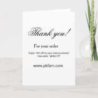 Carte Thank you for purchase pink family business detail