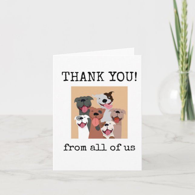 Carte Thank You, From All of Us, Customers, Funny Dogs (Devant)