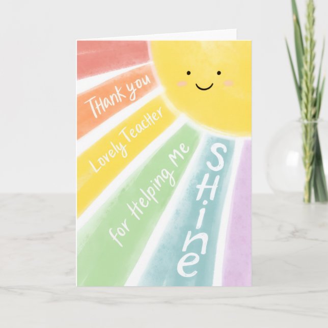 Carte Thank You Lovely Teacher for Shining Card  (Devant)