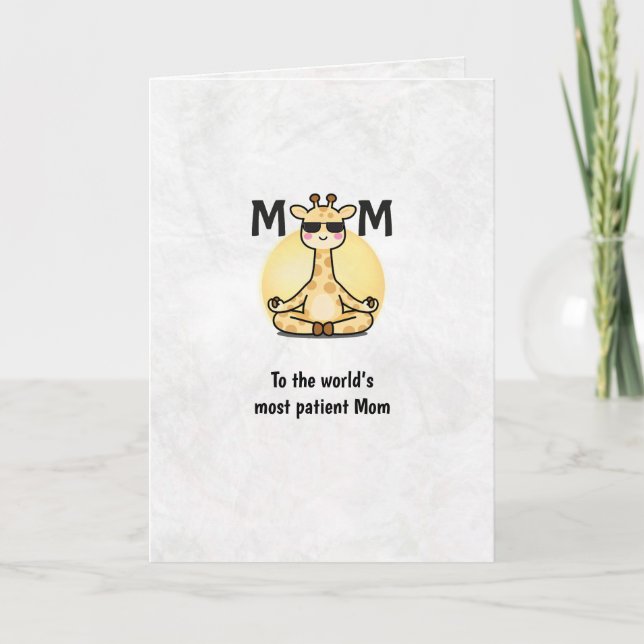 Carte Thank You Mom Giraffe Yoga Mother’s Day Greeting  (Devant)