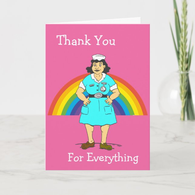 Carte Thank You Rainbow Nurse (Devant)